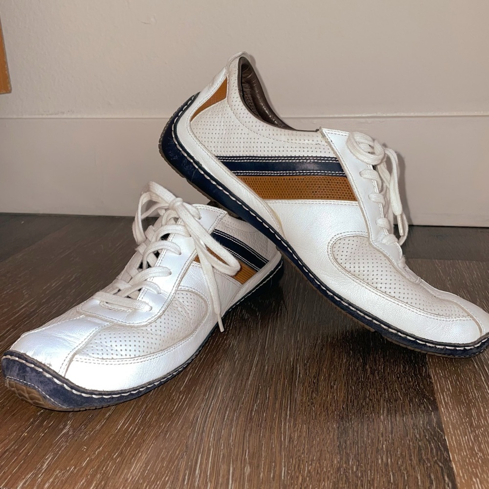 Cole Haan X Nike Air Men's White and Brown Leather Driving Shoes 12 - Picture 2 of 7